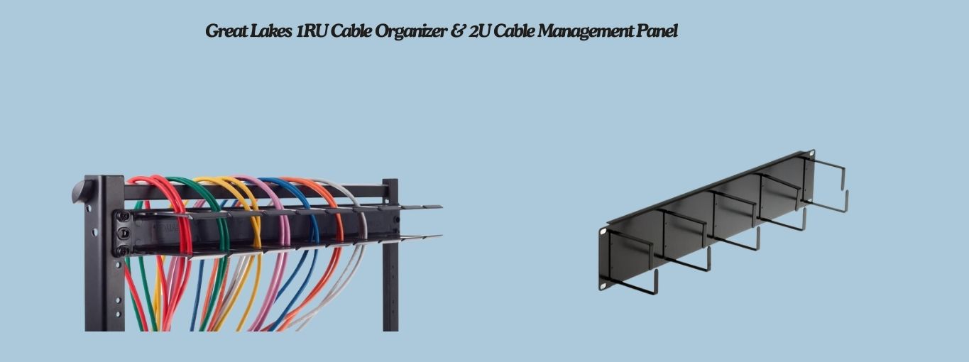 Great Lakes 1RU Cable Organizer & 2U Cable Management Panel by Cablesandkits