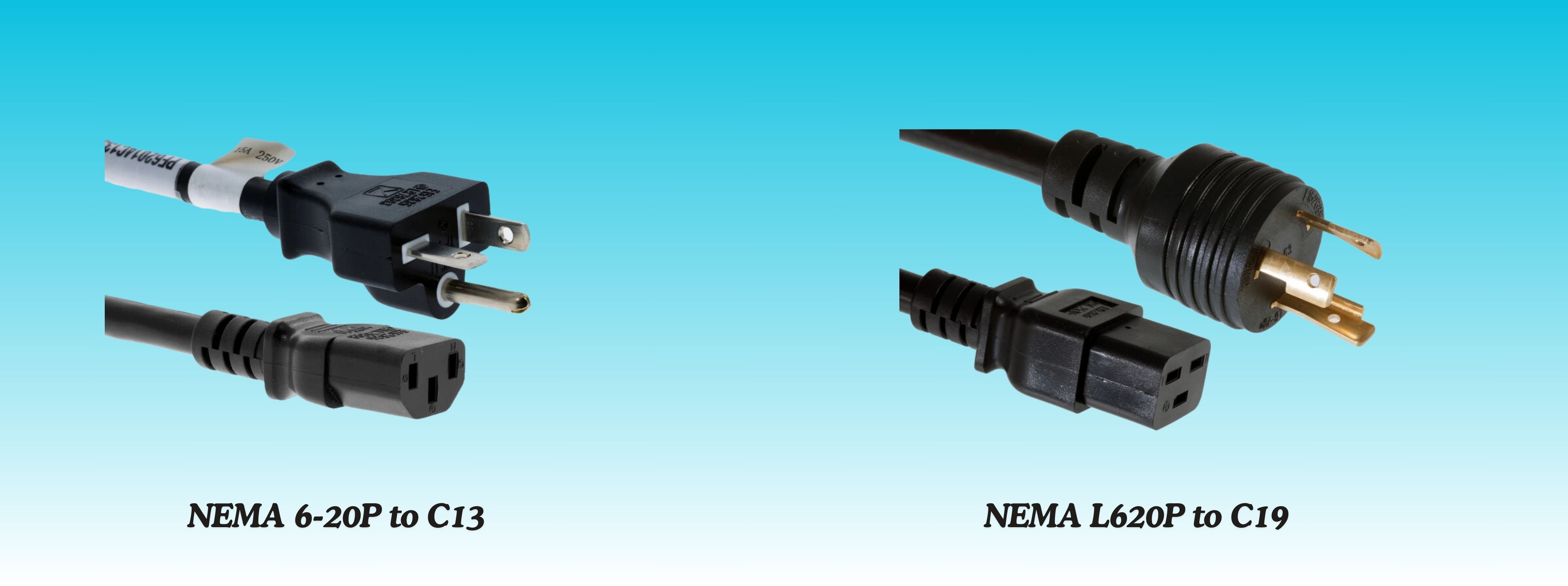 Nema 6-20P to C13 & L620P to C19 by Cablesandkits