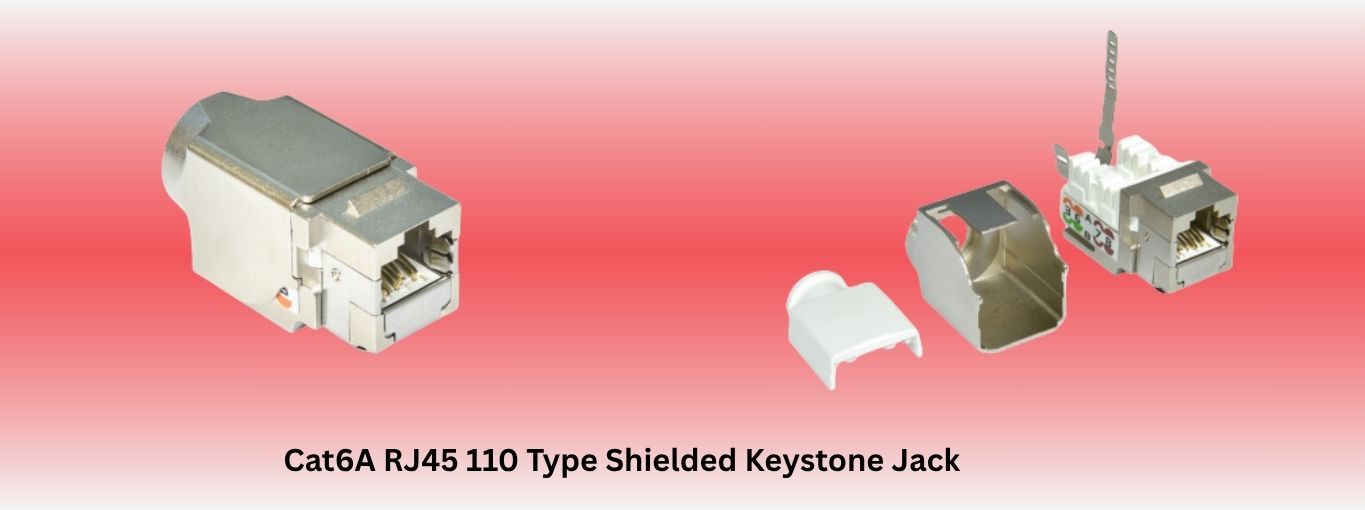 Cat6A RJ45 110 Type Shielded Keystone Jack by Cablesandkits
