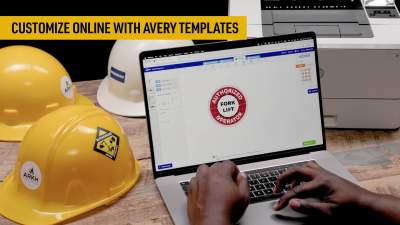 Avery reg; Printable Hard Hat/Helmet Vinyl Stickers - Square Shape -  Full-Bleed Design - Printable, Water Proof, Fade Resistant, UV Coated, Permanent  Adhesive, Water Resistant