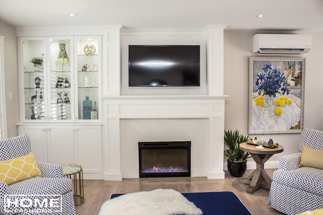 Rise Home Fashions Fireplace With Arabesque Tiles