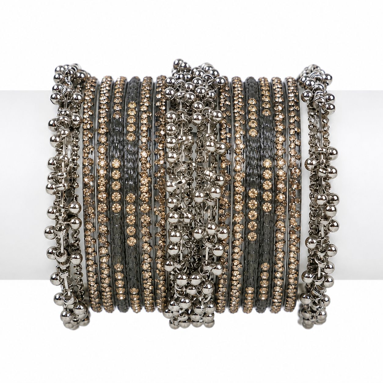 Kashmiri Grey Bangles Set for Womens & Girls