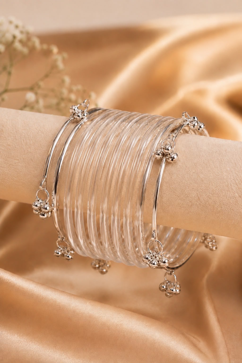 Transparent Jelly Bangles Set of 4 | Crystal Glass Look Bangles