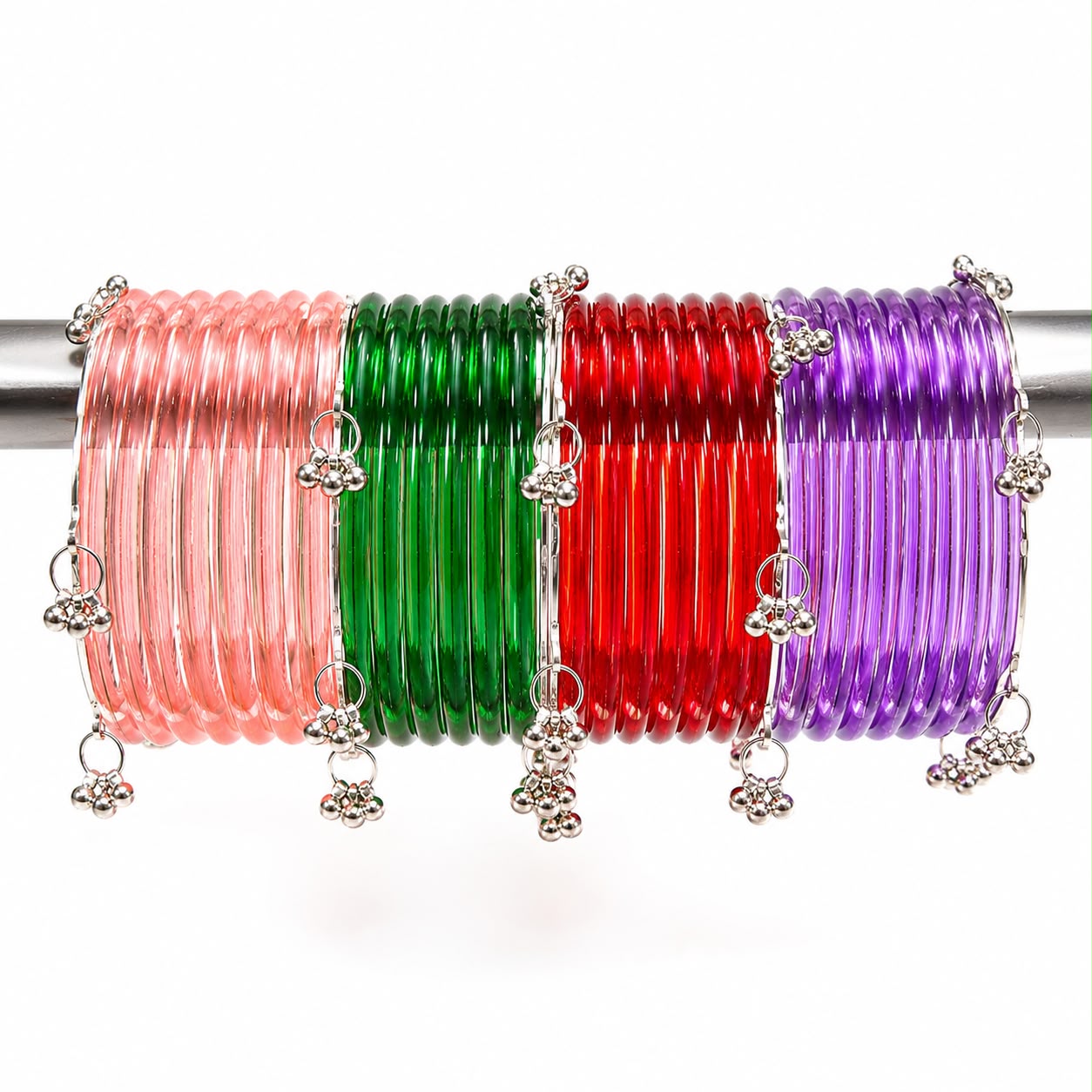 Clear Transparent Jelly Glass Bangles Set for Women (Pack of 4)