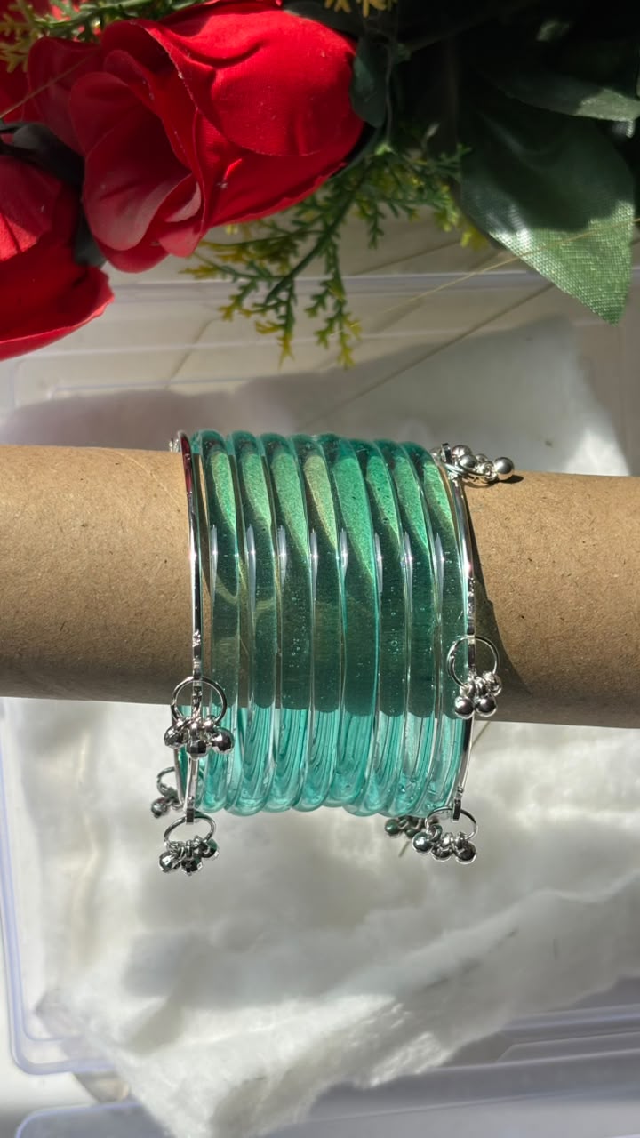 Viral Transparent radium Jelly Bangles with Ghungroo