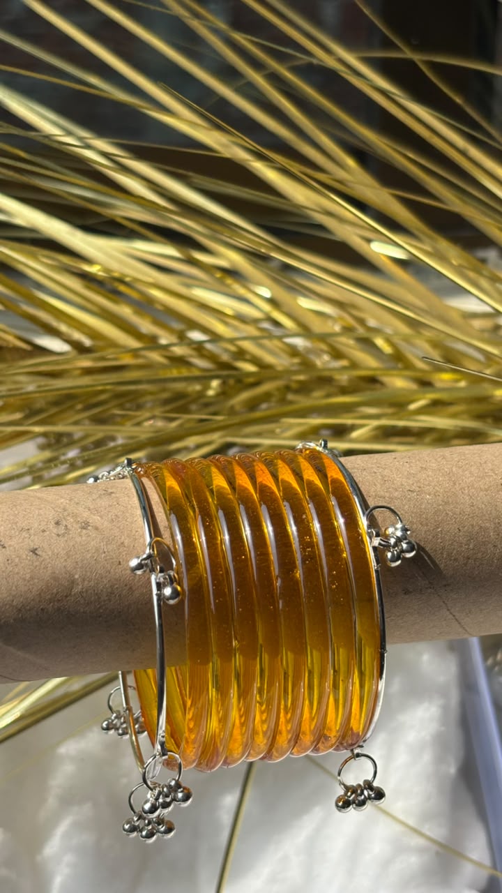 Viral Transparent Orange Jelly Bangles with Ghungroo