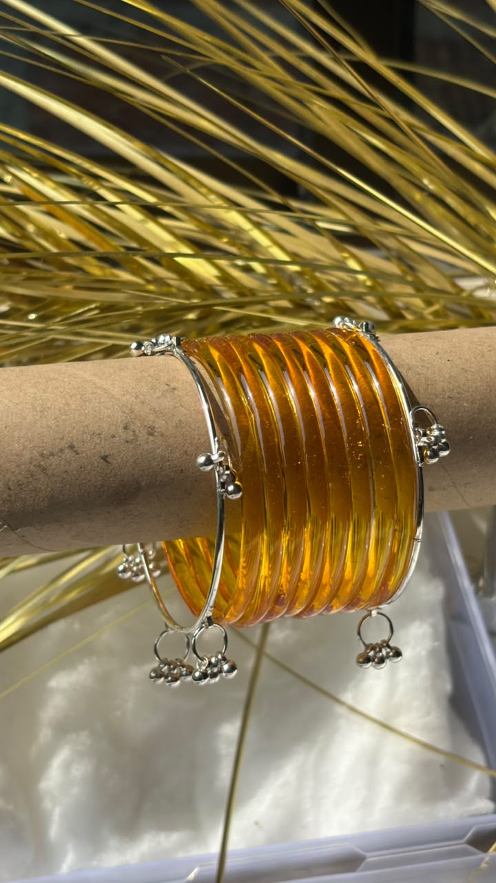 Viral Transparent Orange Jelly Bangles with Ghungroo