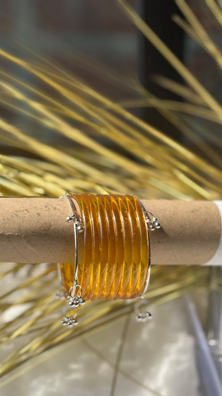 Viral Transparent Orange Jelly Bangles with Ghungroo