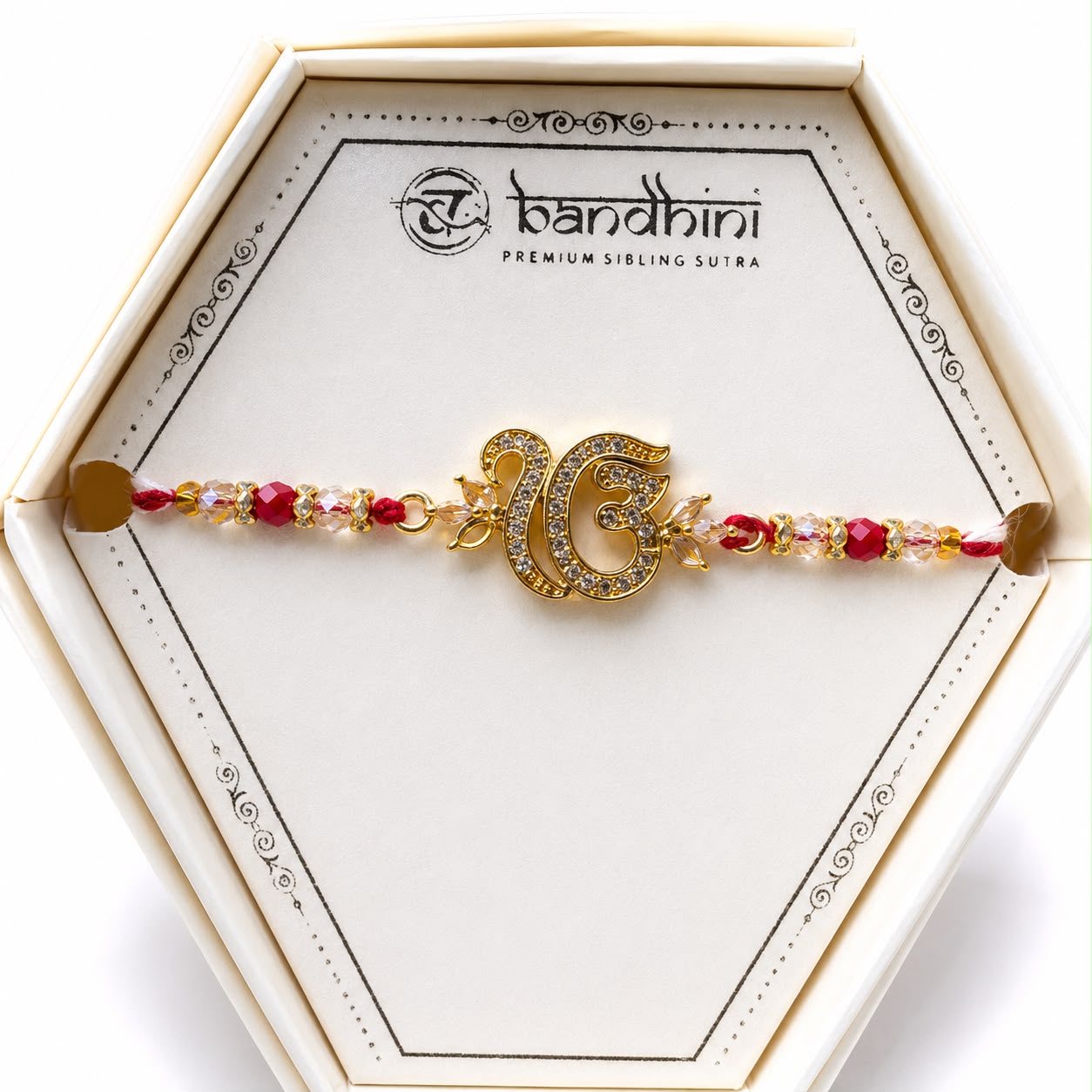 Om Designer Oremium Rakhi || With Artificial Stones