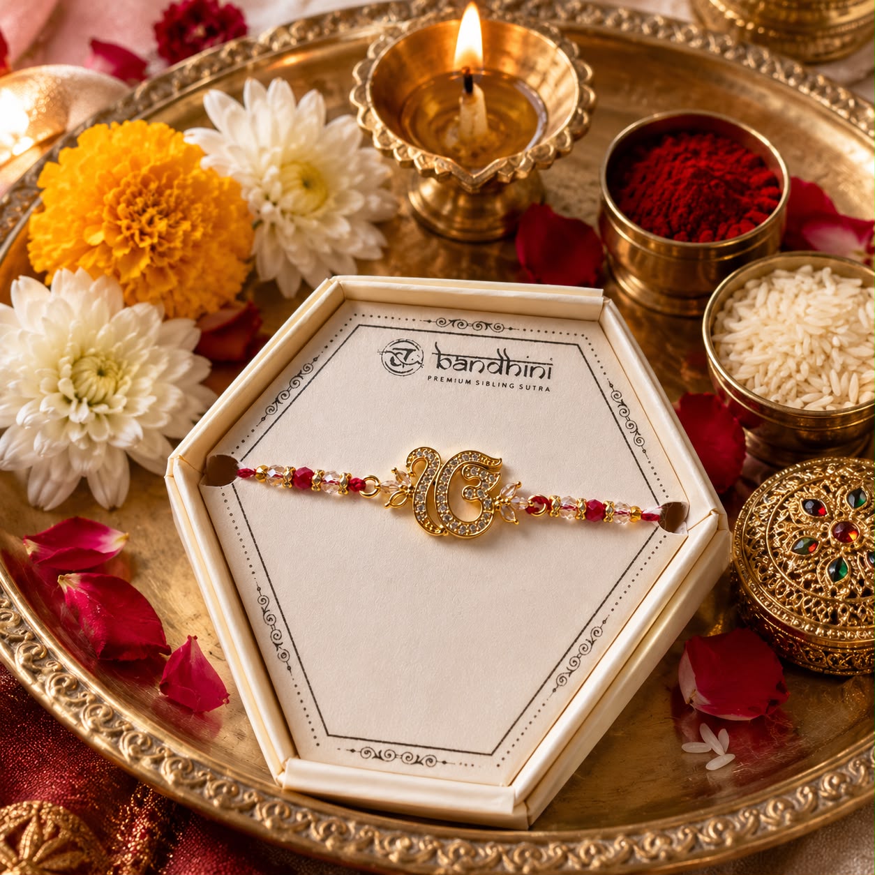 Om Designer Oremium Rakhi || With Artificial Stones