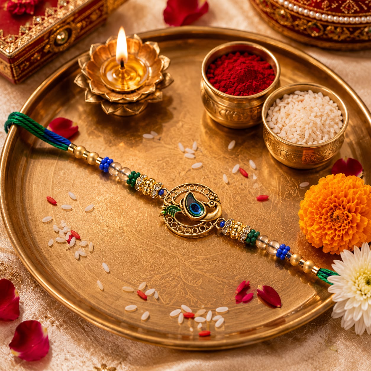 Peacock Design Fancy Rakhi