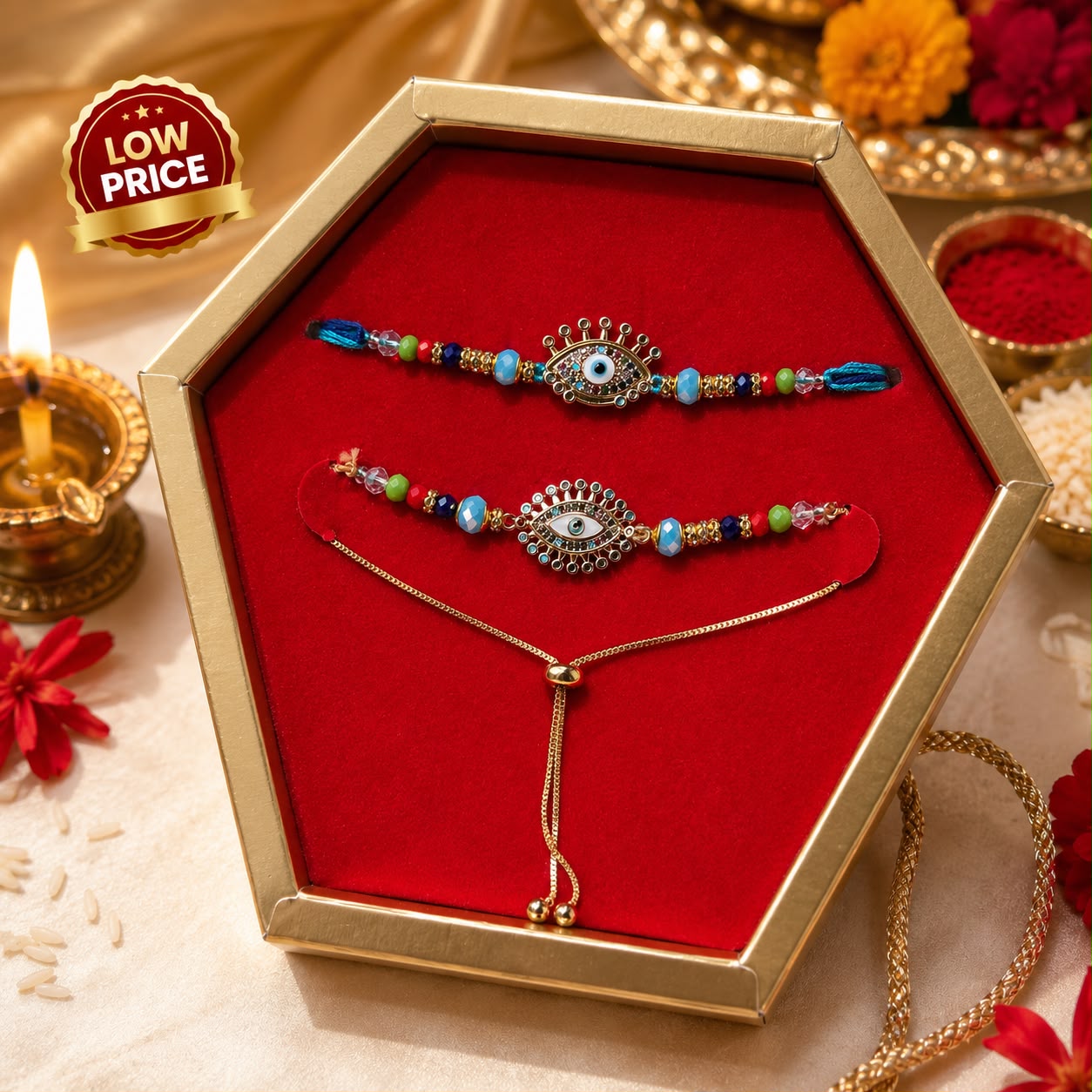 premium Bhaiya & Bhabhi Rakhi Set