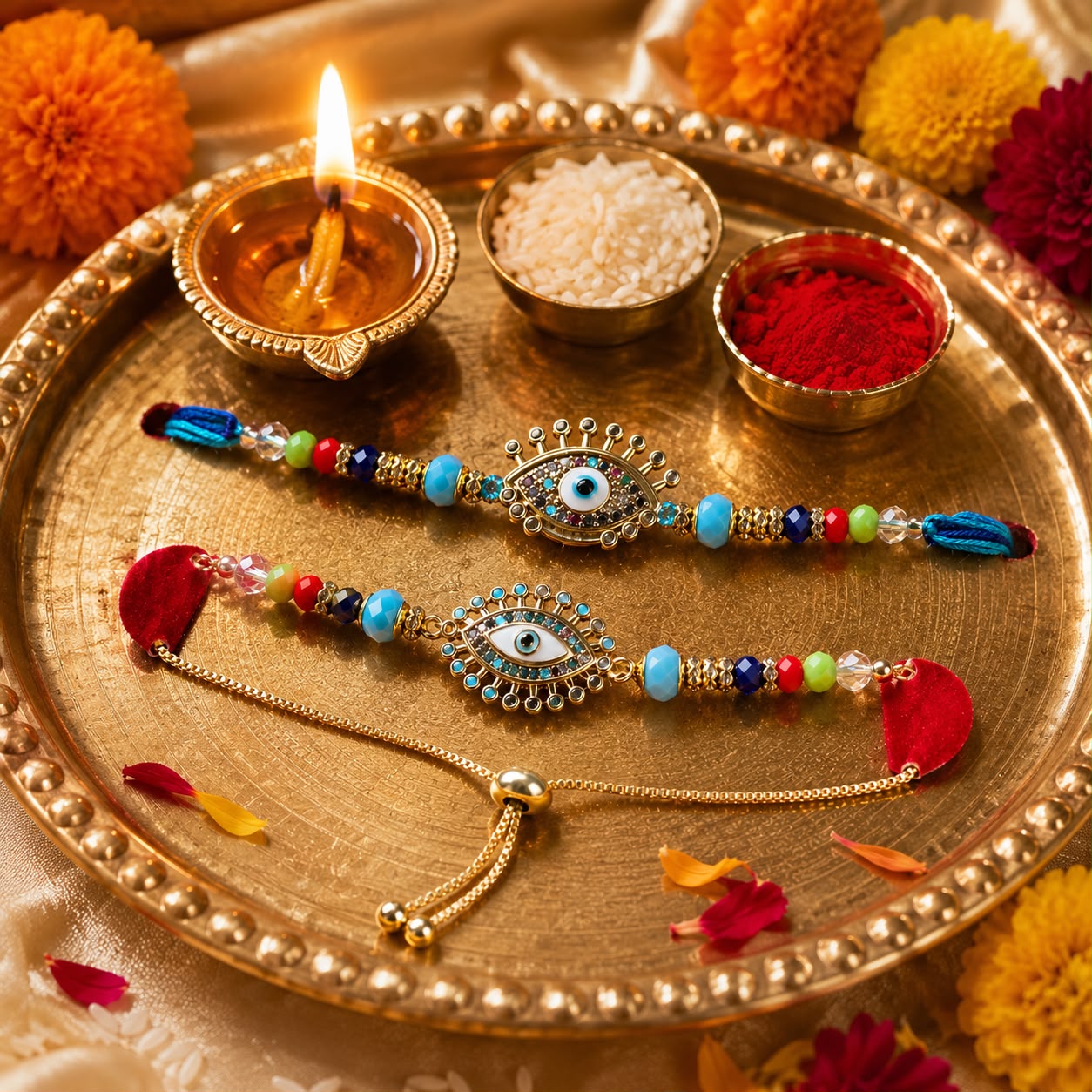 premium Bhaiya & Bhabhi Rakhi Set