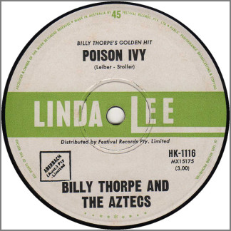 Poison Ivy b/w Blue Day by Billy Thorpe and The Aztecs