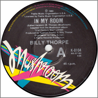 In My Room (Edited Version) B/W She's Alive by Billy Thorpe