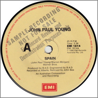 Spain B/W Money To Burn by John Paul Young