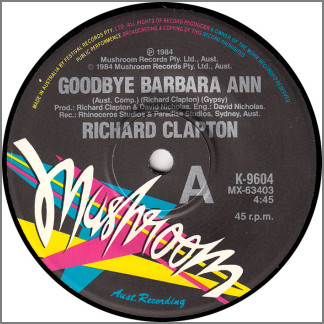 Goodbye Barbara Ann B/W Amsterdam by Richard Clapton