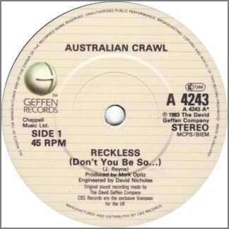 Reckless by Australian Crawl