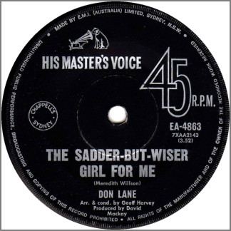 The Sadder-But-Wiser Girl For Me B/W Georgy Girl by Don Lane