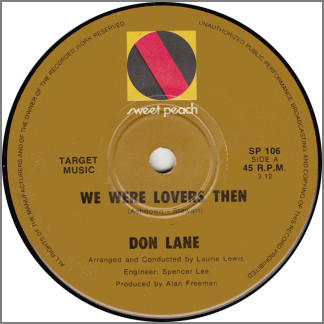 We Were Lovers Then B/W City Boy, Country Born by Don Lane