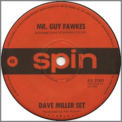 Mr. Guy Fawkes B/W Someone Is Sure To by The Dave Miller Set