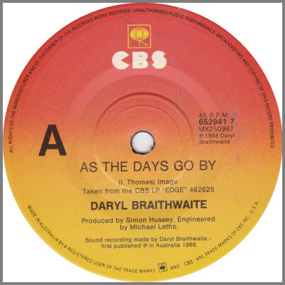 As The Days Go By by Daryl Braithwaite