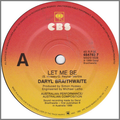 Let Me Be by Daryl Braithwaite