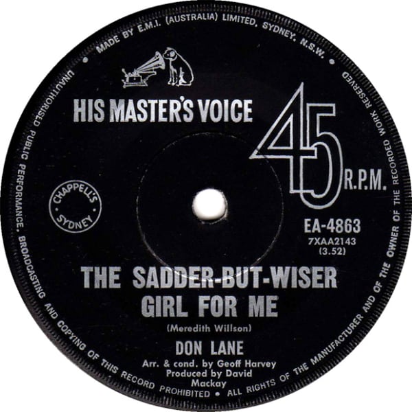 The Sadder-But-Wiser Girl For Me B/W Georgy Girl