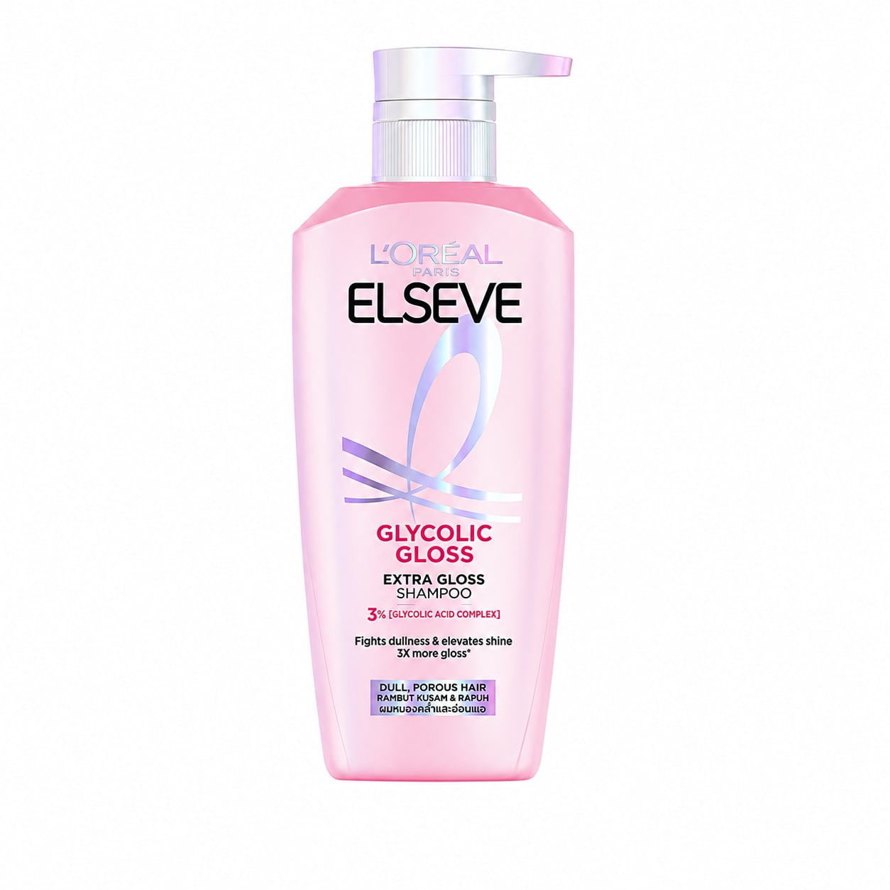 L'Oréal Paris Elseve Glycolic Gloss Extra Gloss Shampoo 400ml in Pink – Hair Care from Handpicked