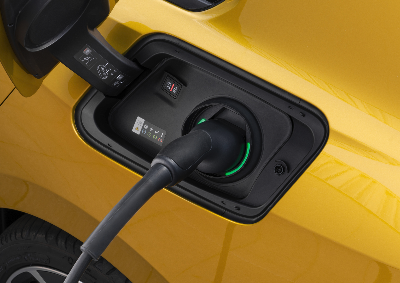 Opel Astra EV Electric Vehicle Plugged In Charging
