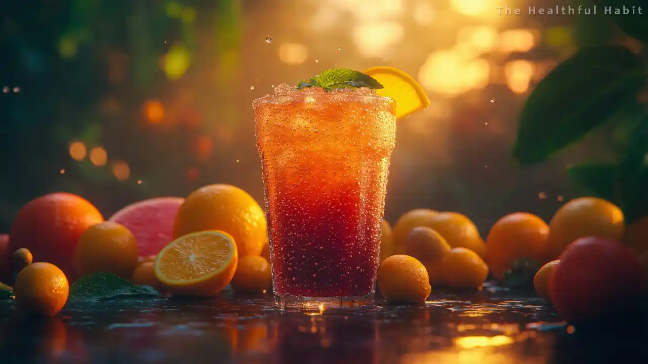 a person choosing a healthy fruit smoothie over a sugary soda