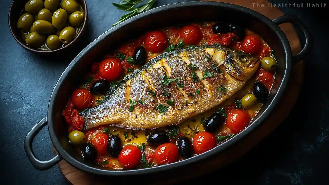 Greek-Style Baked Fish with Tomatoes and Olives