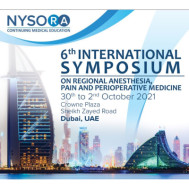 6th International Symposium On Regional Anesthesia, Pain And Perioperative Medicine 6th International Symposium On Regional Anesthesia, Pain And Perioperative Medicine