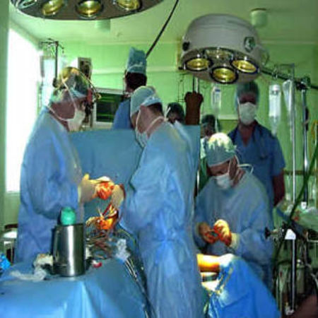 Surgeons getting ready for heart operation