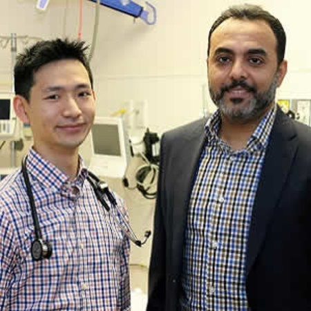 Derek Chu, left, McMaster University clinical fellow, and Waleed Alhazzani, assistant professor of medicine at McMaster, led a study published in The Lancet on oxygen use in adult patients. 