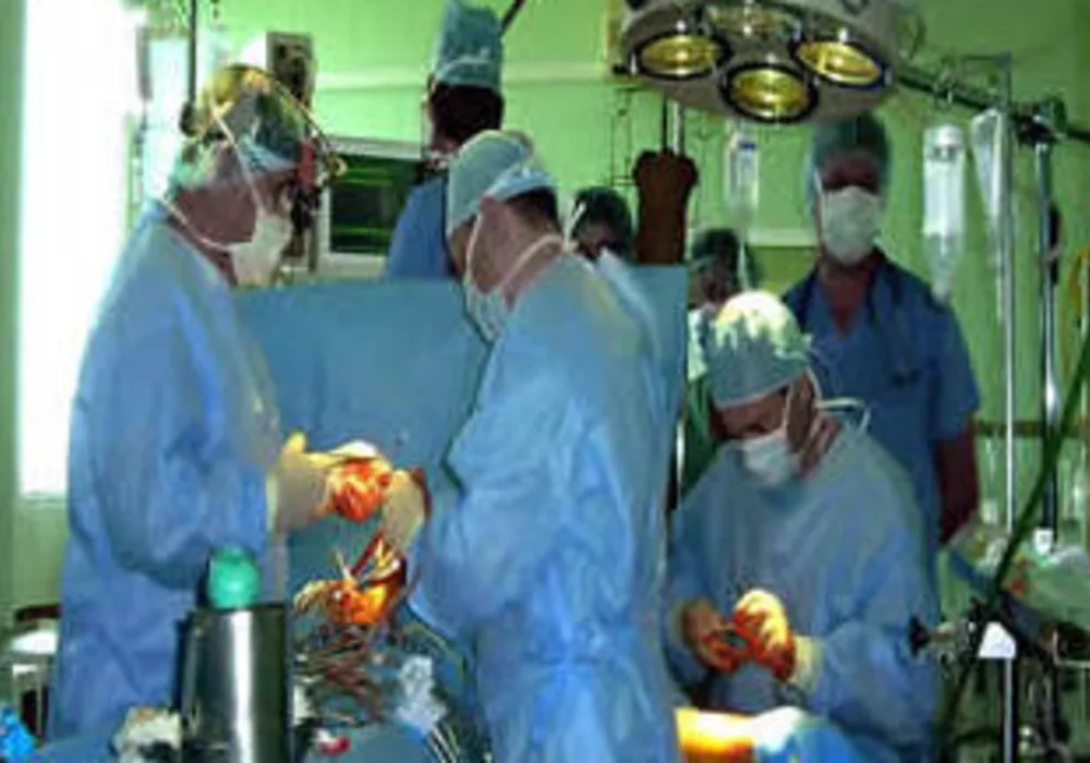 Surgeons getting ready for heart operation