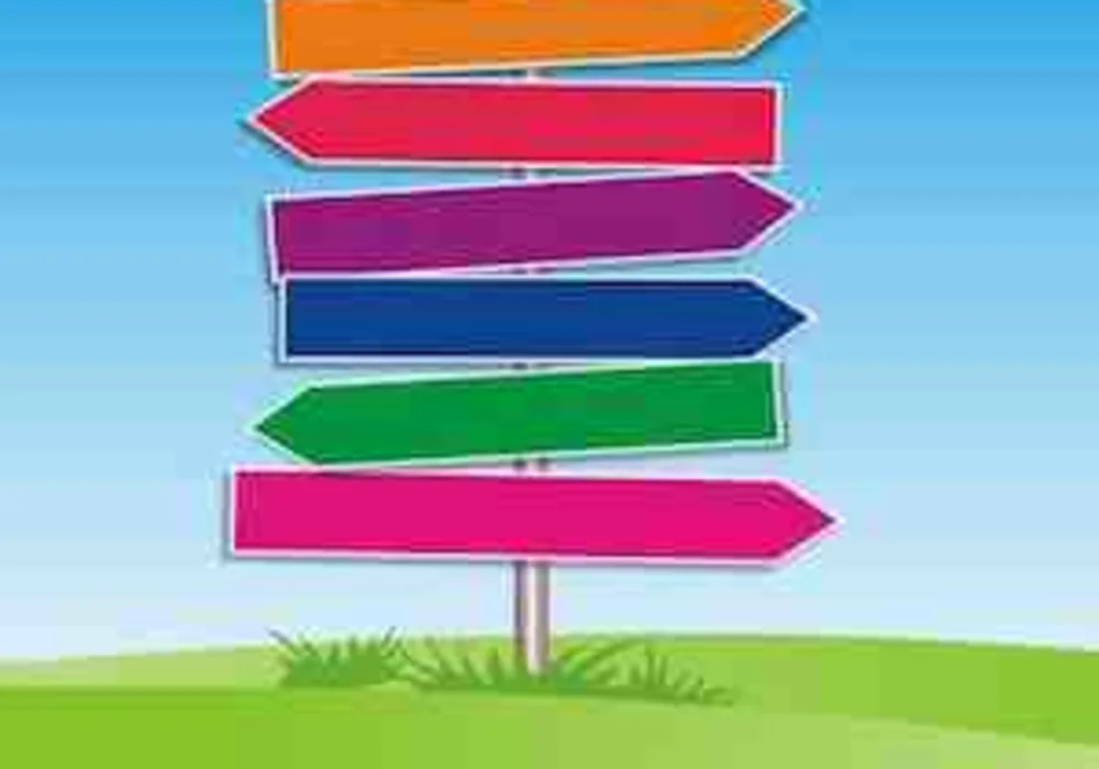 Colourful signposts