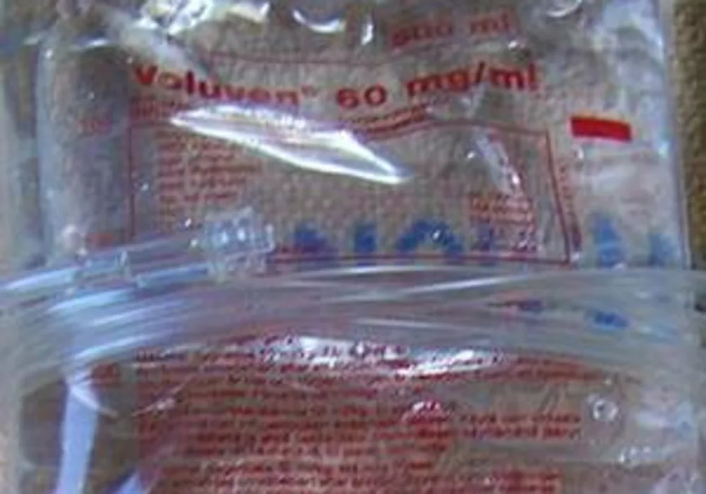 Starch solution in IV bag