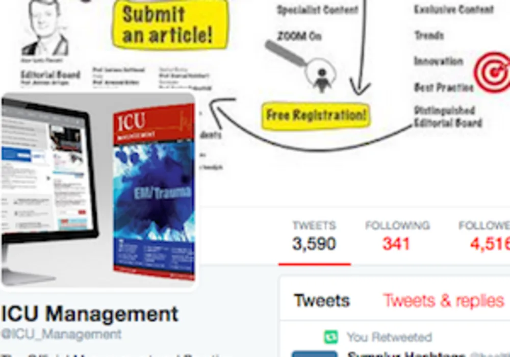 Screenshot of ICU Management&#039;s Twitter page