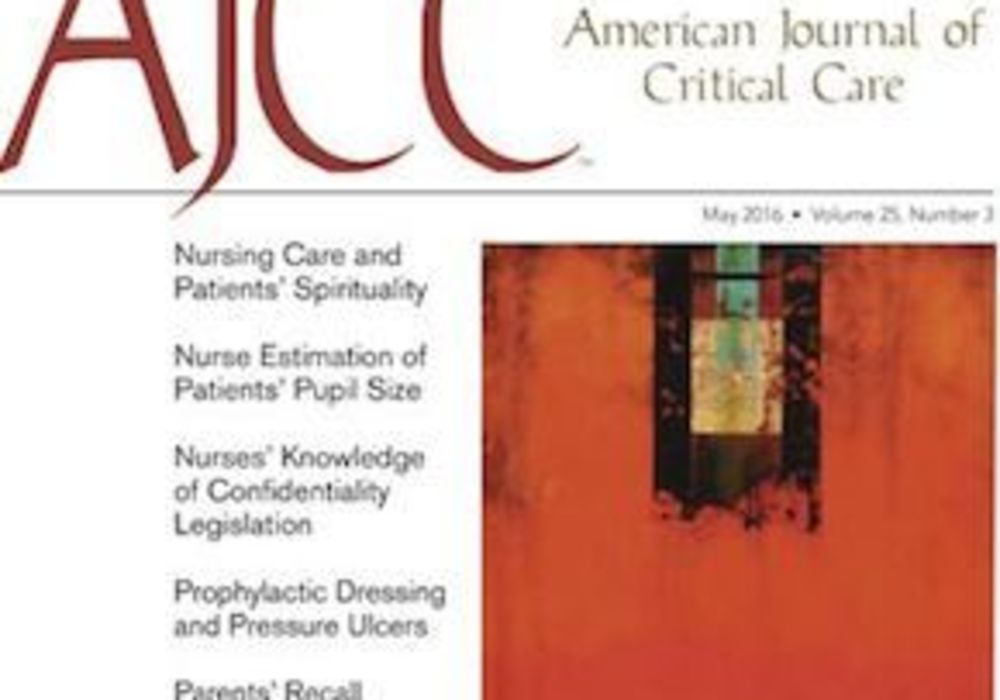 American Journal of Critical Care May 2016 issue cover  