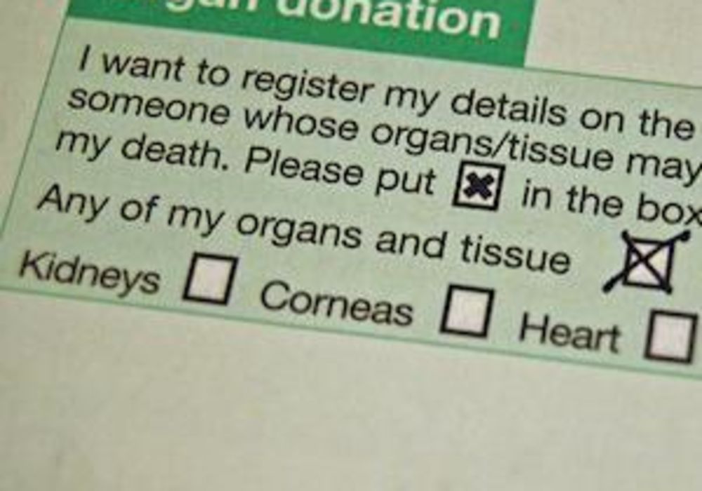 Organ donation form