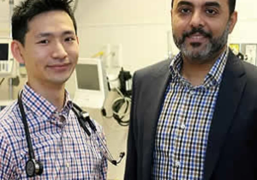 Derek Chu, left, McMaster University clinical fellow, and Waleed Alhazzani, assistant professor of medicine at McMaster, led a study published in The Lancet on oxygen use in adult patients. 