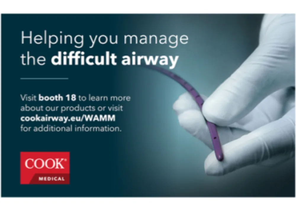 Helping you manage the difficult airway . Visit booth 18 to learn more about our products or visit cook airway.eu/WAMM for additional information