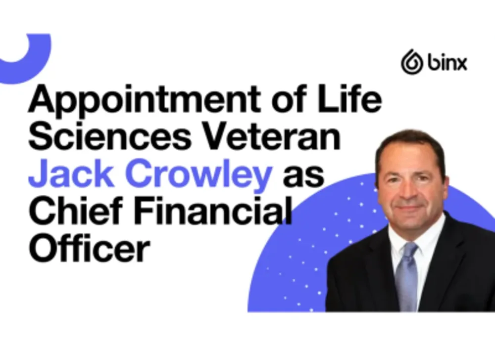 binx health Appoints Life Sciences Veteran Jack Crowley as Chief Financial Officer