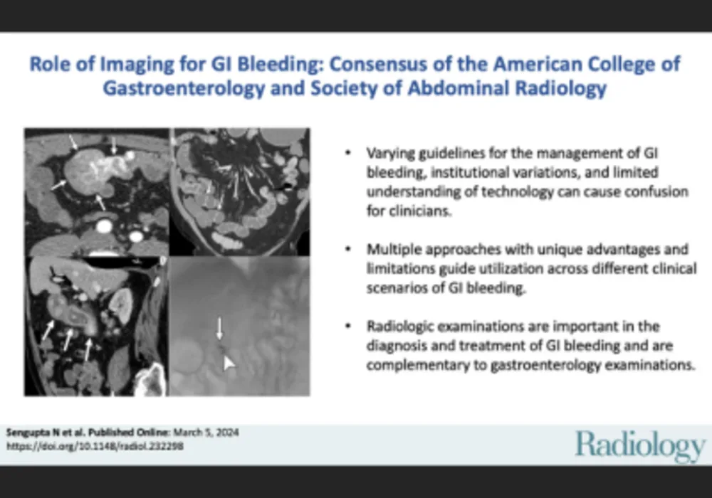 Imaging for Gastrointestinal Bleeding: New Consensus Recommendations