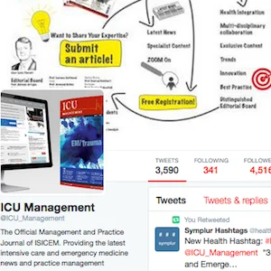 Screenshot of ICU Management&#039;s Twitter page