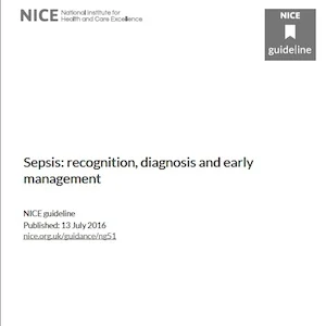 Cover of NICE sepsis guidelines