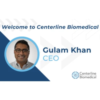 Centerline Biomedical Announces Gulam Khan as Chief Executive Officer