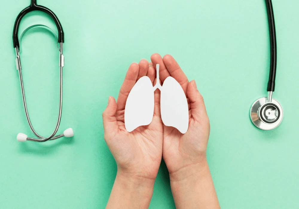 Hands Holding Lungs Icon &ndash; Symbol of Lung Health and Respiratory Care Awareness