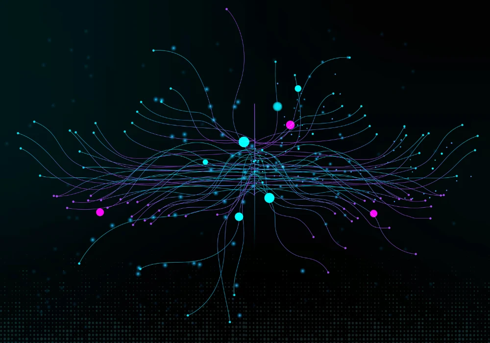 Digital Transformation Network &ndash; Abstract Background Representing Data Connectivity and Innovation